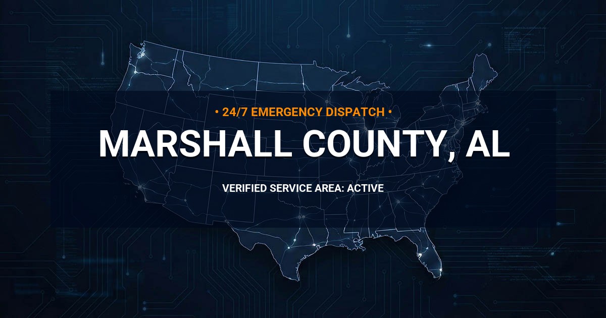 Emergency Plumbing Dispatch Map for Marshall County Plumbing Logistics