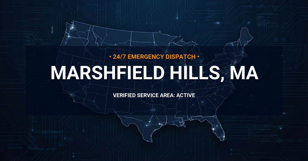Emergency Plumbing Dispatch Map for Plumbing Services: Marshfield Hills, MA