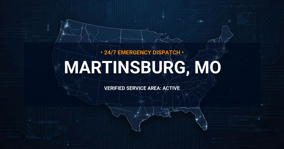 Emergency Plumbing Dispatch Map for Plumbing Services: Martinsburg, MO