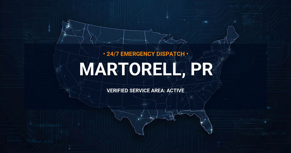 Emergency Plumbing Dispatch Map for Plumbing Services: Martorell, PR