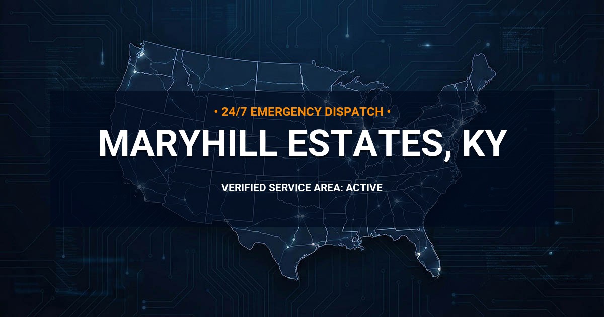 Emergency Plumbing Dispatch Map for Plumbing Services: Maryhill Estates, KY