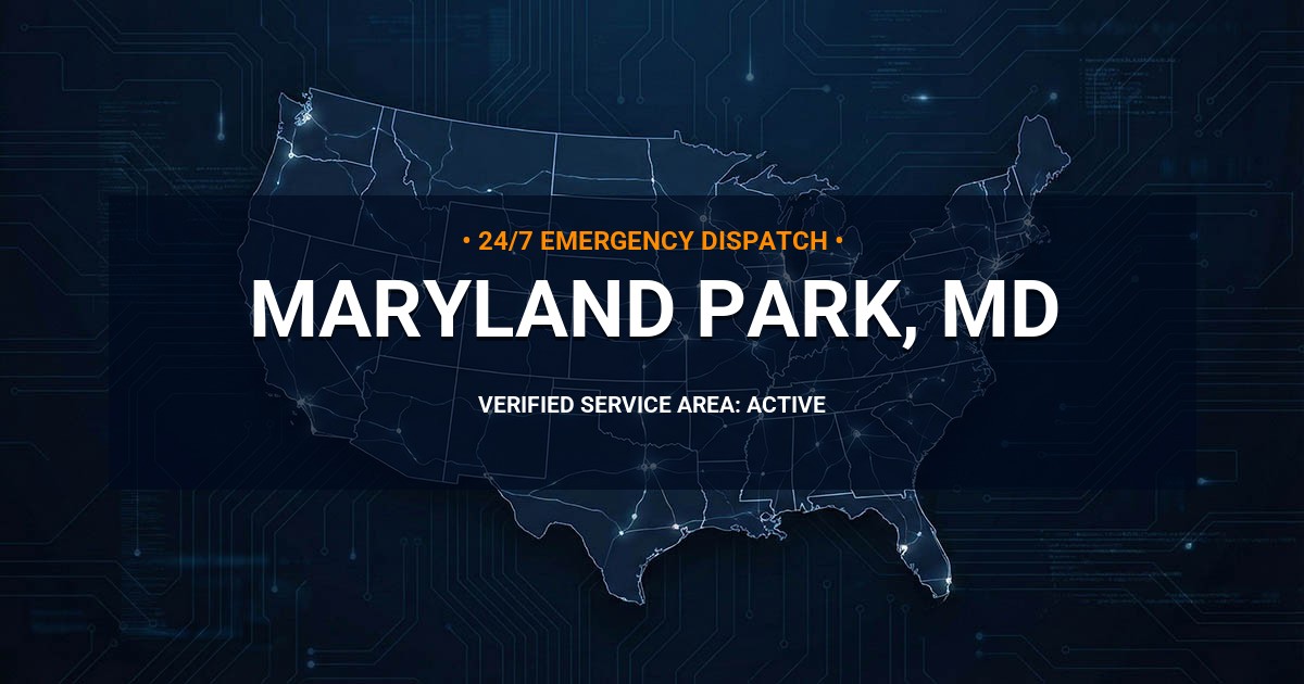Emergency Plumbing Dispatch Map for Plumbing Services: Maryland Park, MD