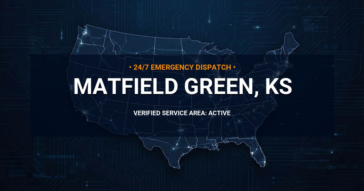 Emergency Plumbing Dispatch Map for Plumbing Services: Matfield Green, KS