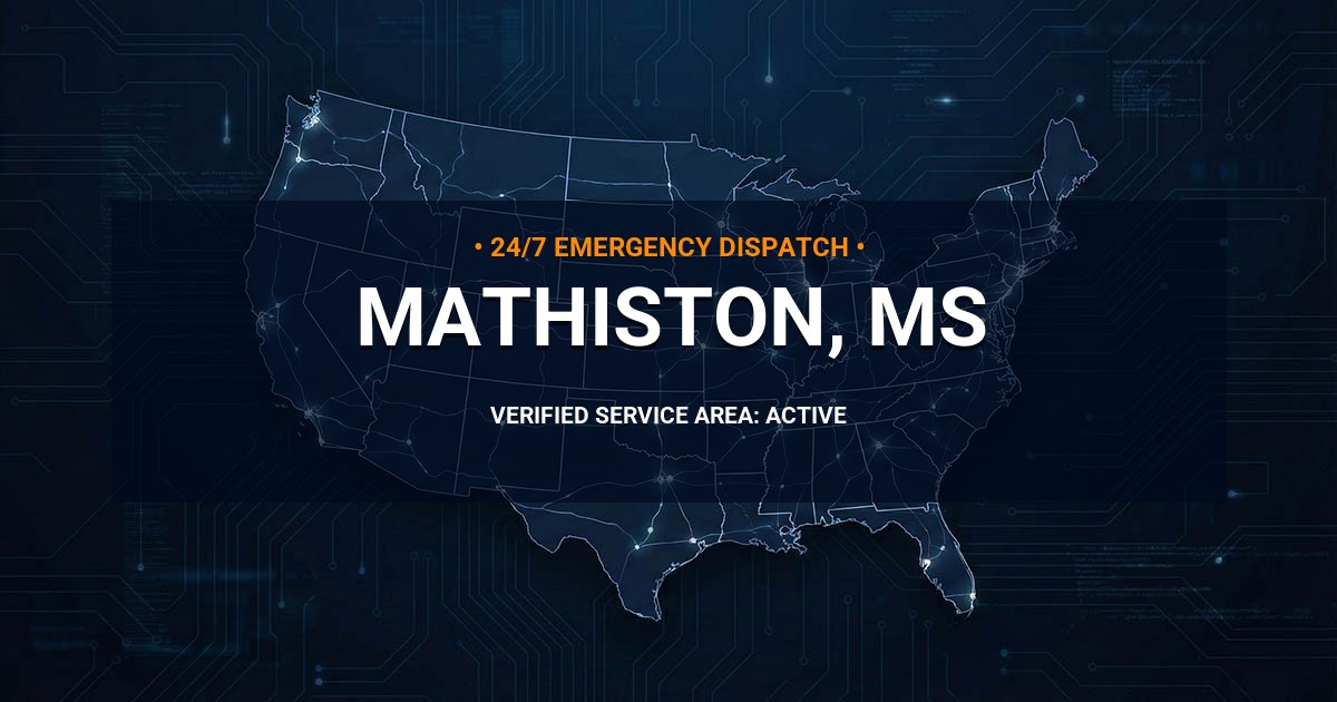 Emergency Plumbing Dispatch Map for Plumbing Services: Mathiston, MS