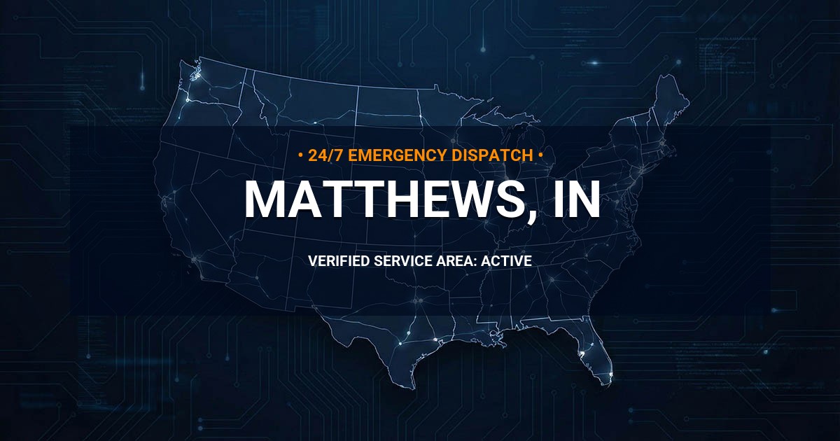 Emergency Plumbing Dispatch Map for Plumbing Services: Matthews, IN