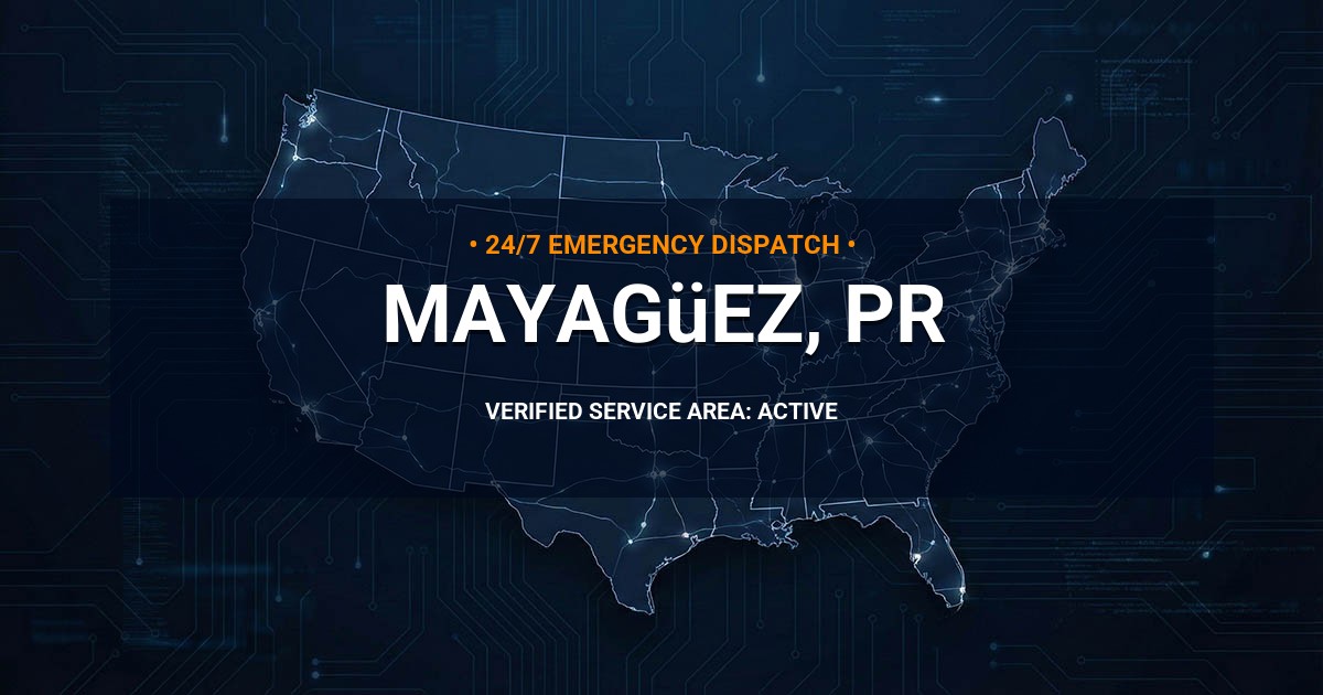 Emergency Plumbing Dispatch Map for Plumbing Services: Mayagüez, PR