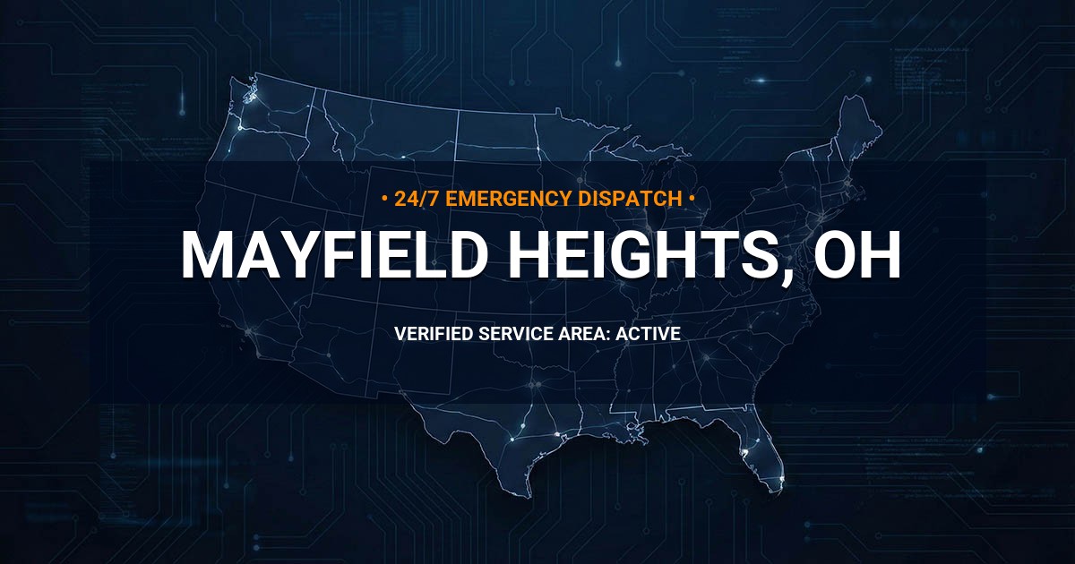 Emergency Plumbing Dispatch Map for Plumbing Services: Mayfield Heights, OH
