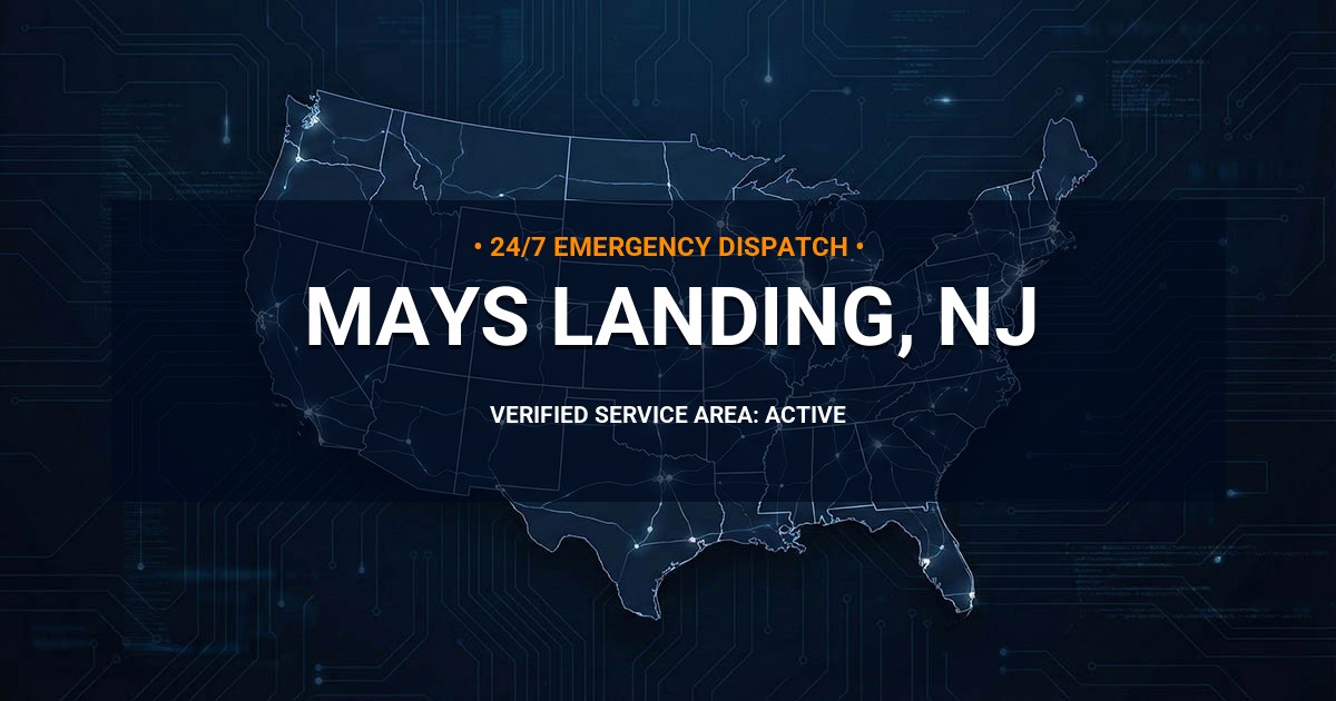 Emergency Plumbing Dispatch Map for Plumbing Services: Mays Landing, NJ