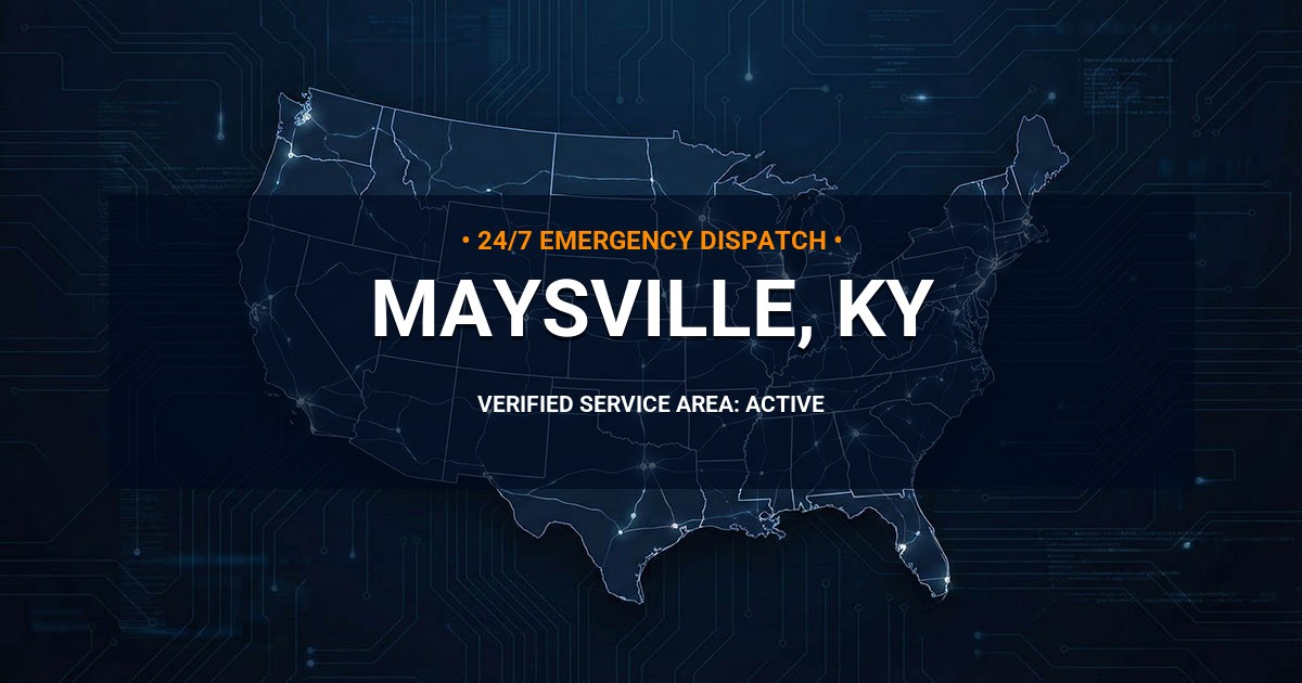 Emergency Plumbing Dispatch Map for Plumbing Services: Maysville, KY
