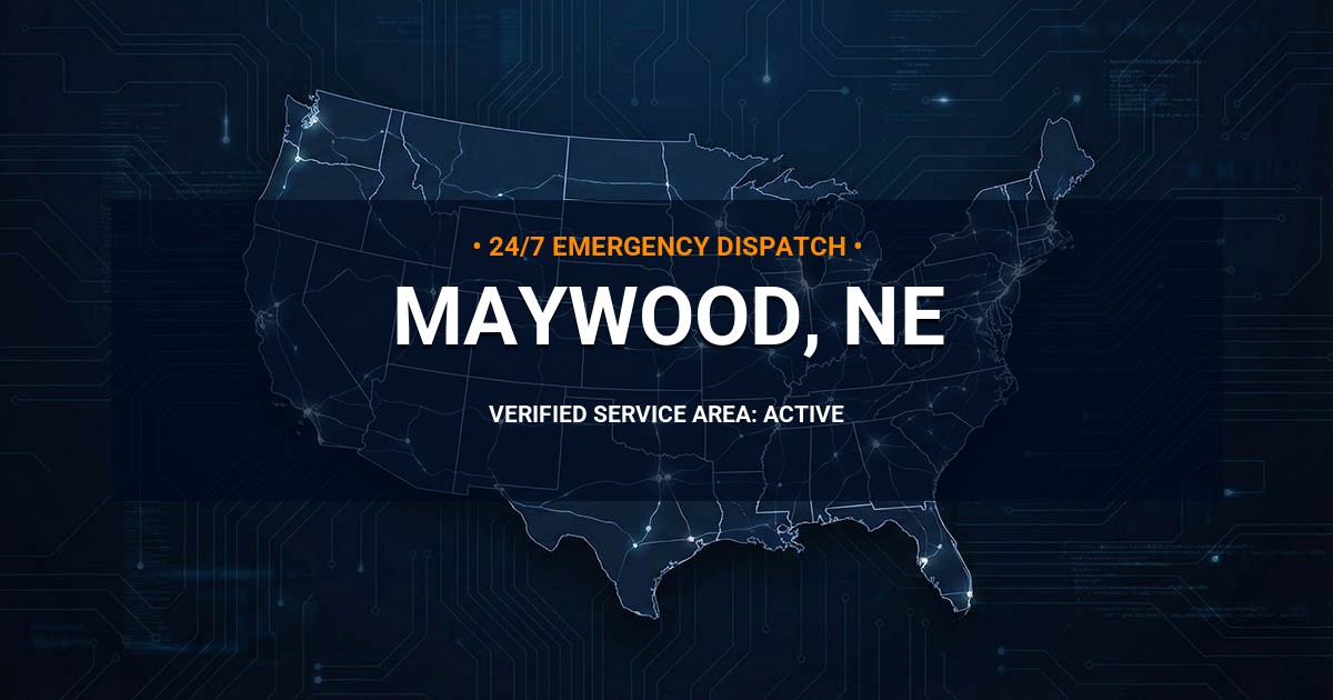 Emergency Plumbing Dispatch Map for Plumbing Services: Maywood, NE
