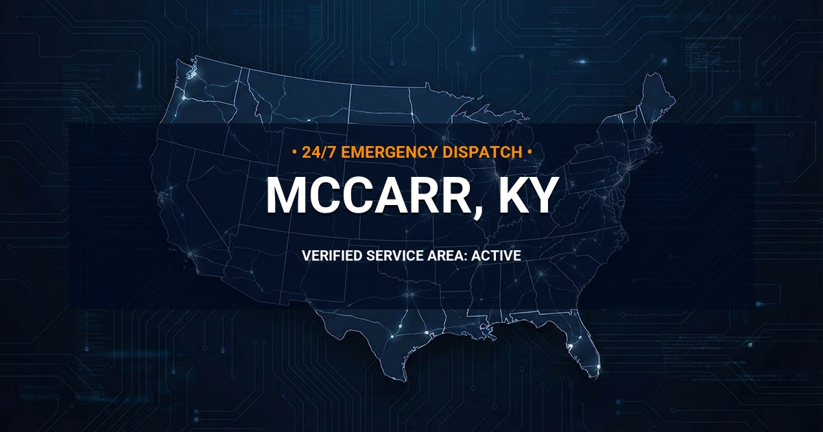 Emergency Plumbing Dispatch Map for Plumbing Services: McCarr, KY