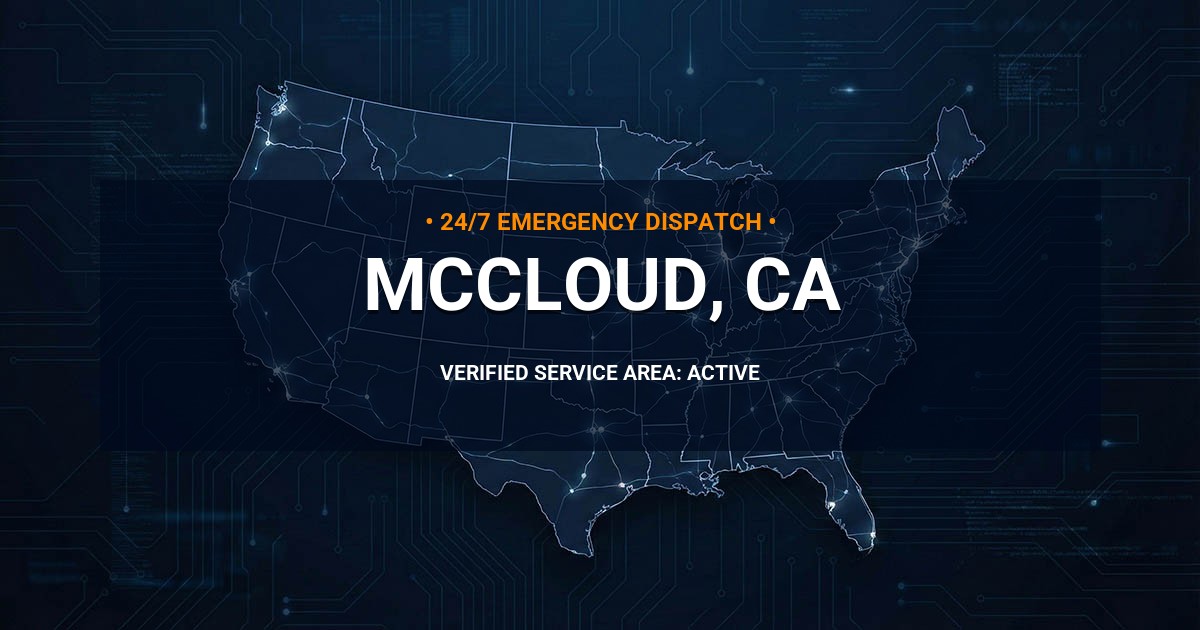Emergency Plumbing Dispatch Map for Plumbing Services: McCloud, CA