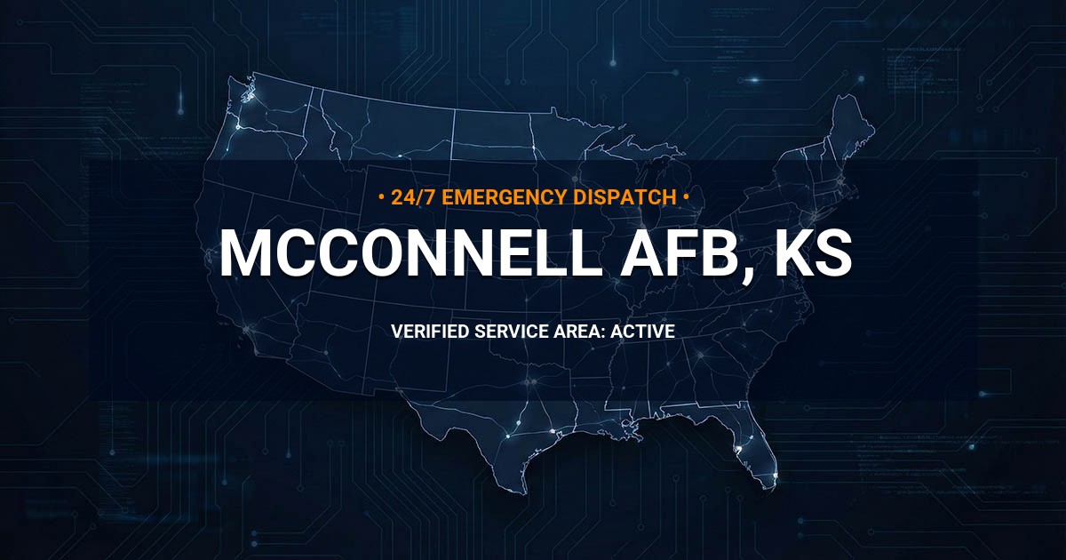 Emergency Plumbing Dispatch Map for Plumbing Services: McConnell AFB, KS