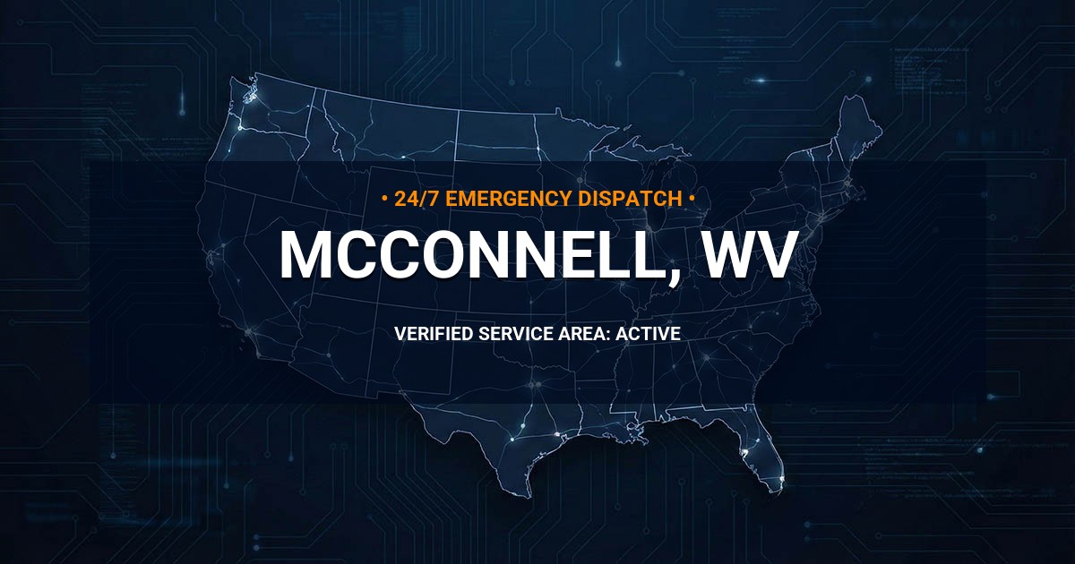 Emergency Plumbing Dispatch Map for Plumbing Services: McConnell, WV