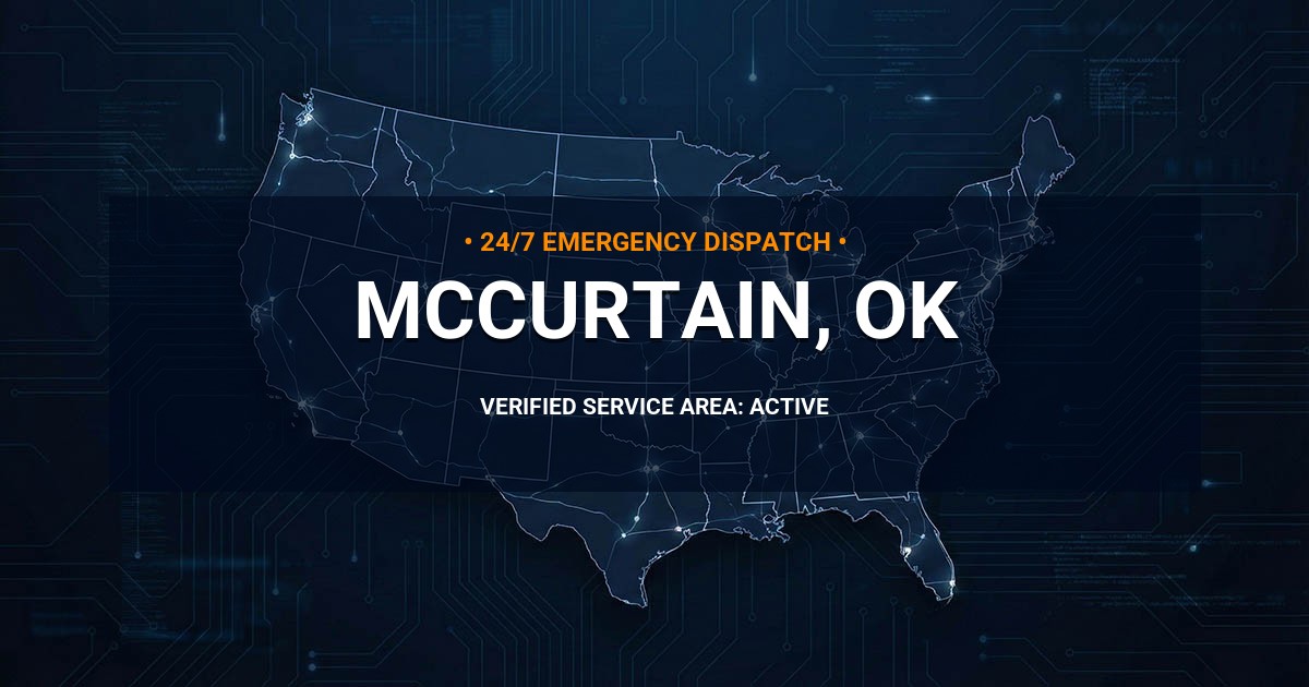 Emergency Plumbing Dispatch Map for Plumbing Services: McCurtain, OK
