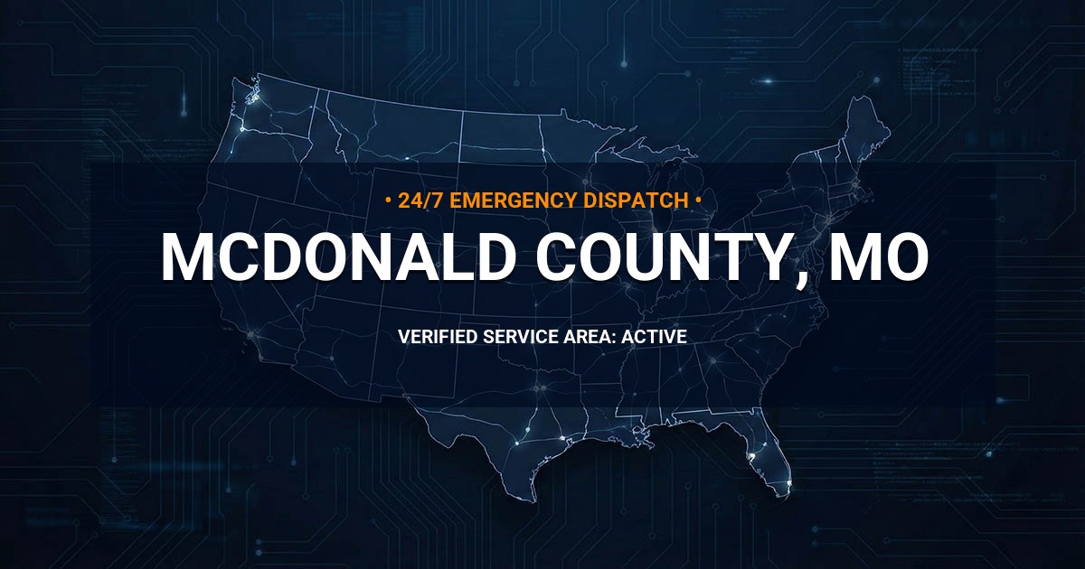 Emergency Plumbing Dispatch Map for McDonald County Plumbing Logistics