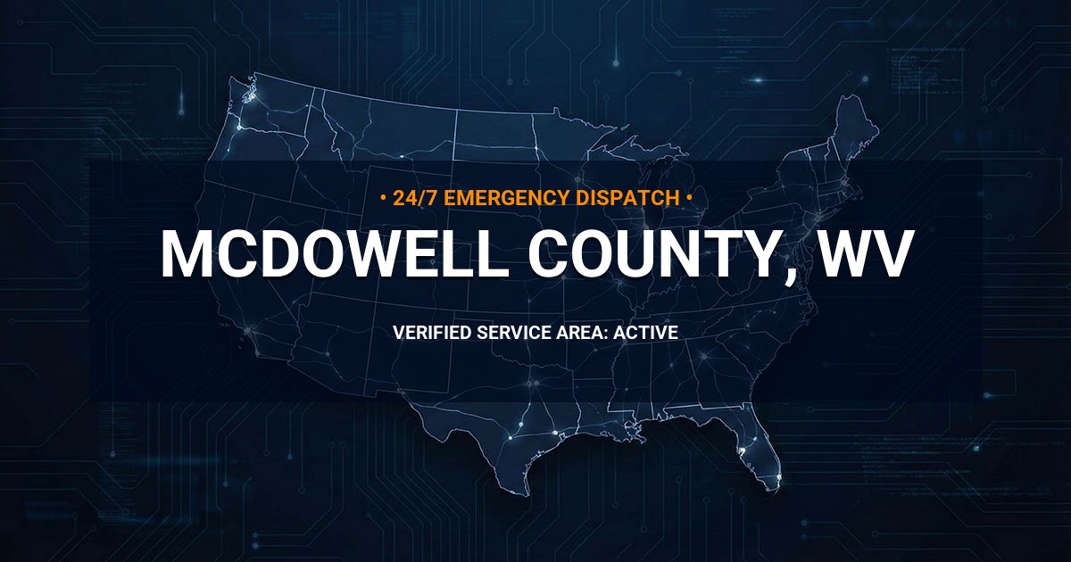 Emergency Plumbing Dispatch Map for McDowell County Plumbing Logistics