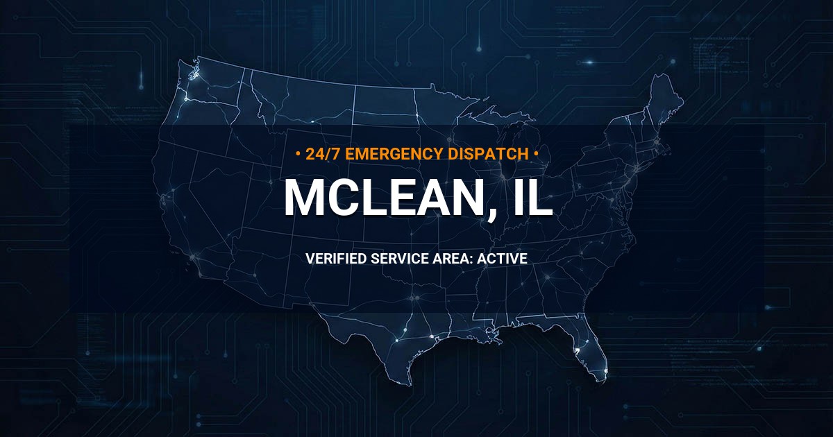 Emergency Plumbing Dispatch Map for Plumbing Services: McLean, IL