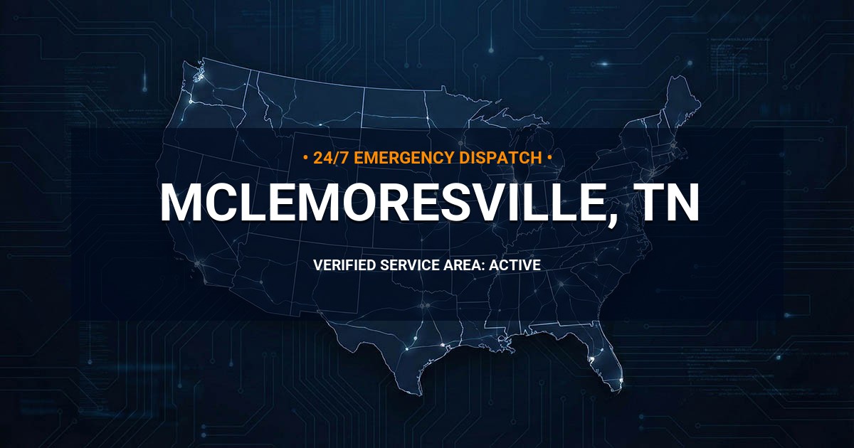 Emergency Plumbing Dispatch Map for Plumbing Services: McLemoresville, TN