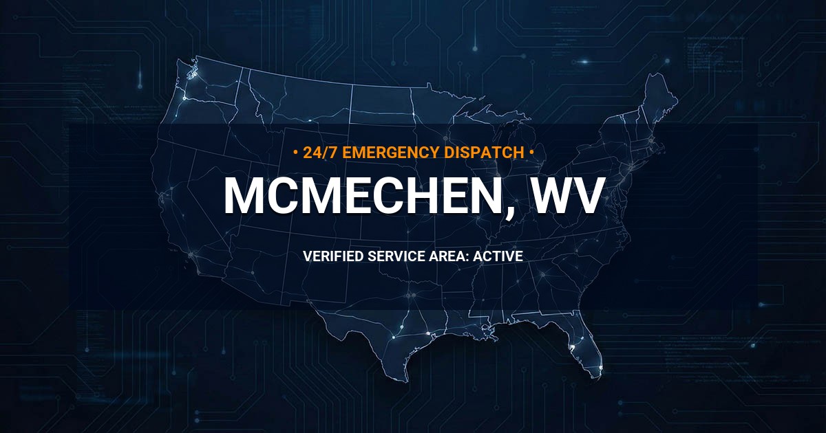 Emergency Plumbing Dispatch Map for Plumbing Services: McMechen, WV