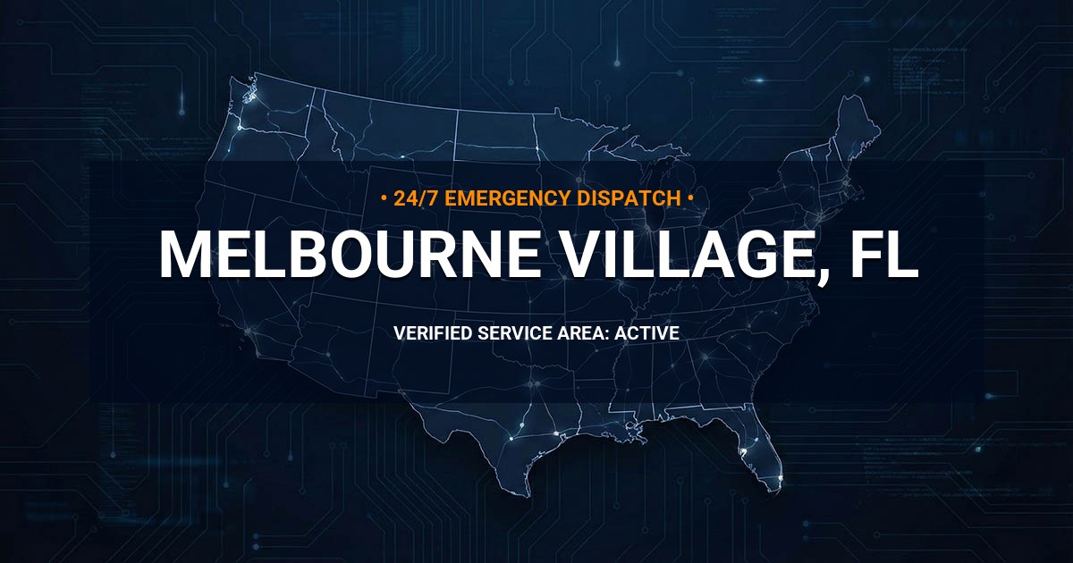 Emergency Plumbing Dispatch Map for Plumbing Services: Melbourne Village, FL