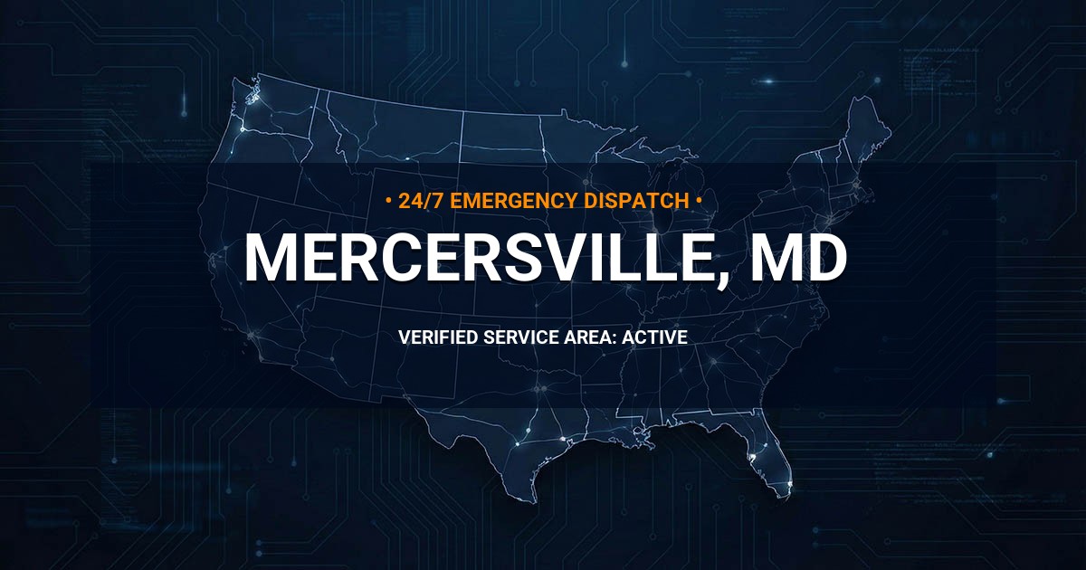 Emergency Plumbing Dispatch Map for Plumbing Services: Mercersville, MD