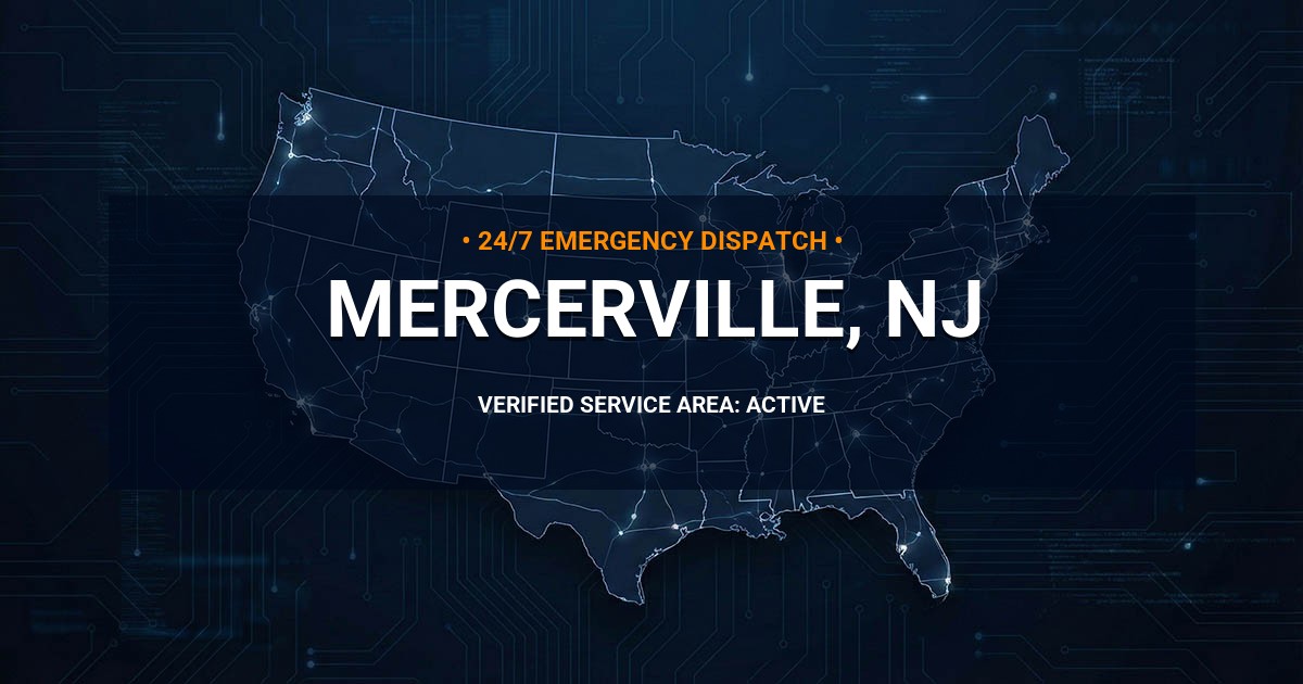 Emergency Plumbing Dispatch Map for Plumbing Services: Mercerville, NJ
