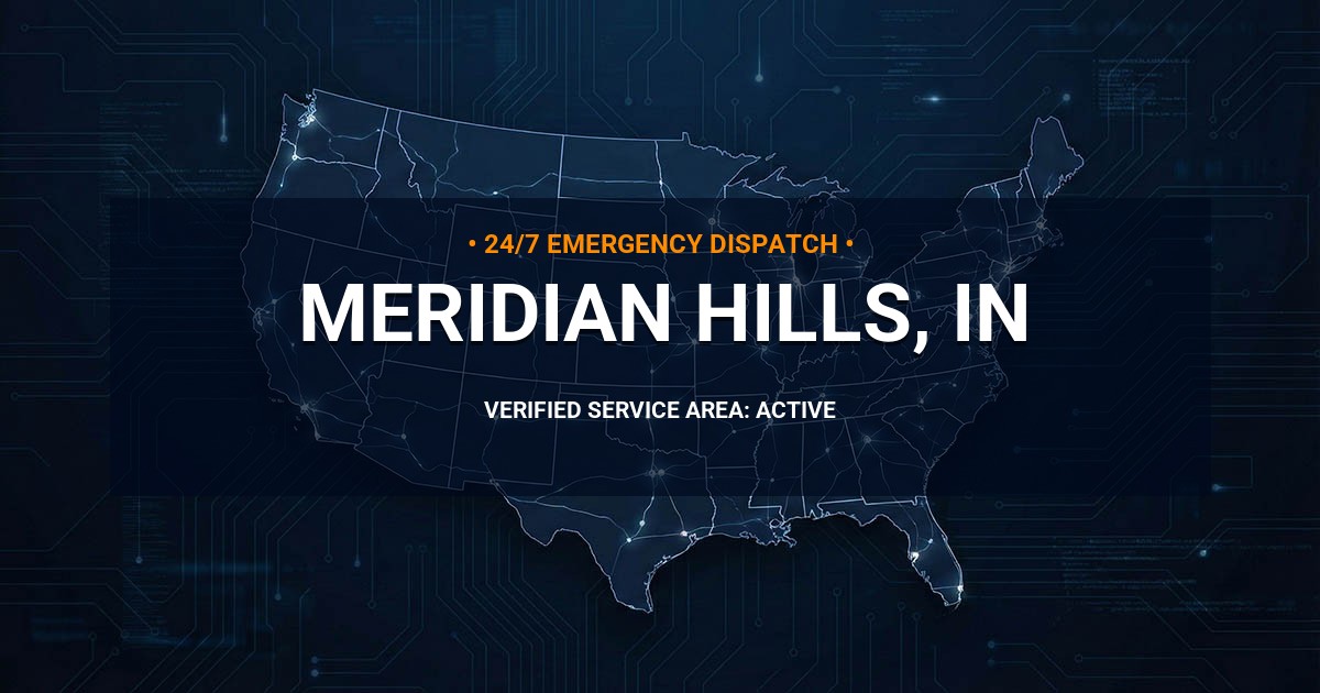 Emergency Plumbing Dispatch Map for Plumbing Services: Meridian Hills, IN