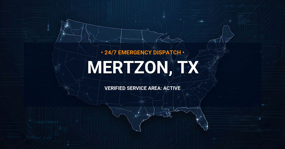 Emergency Plumbing Dispatch Map for Plumbing Services: Mertzon, TX