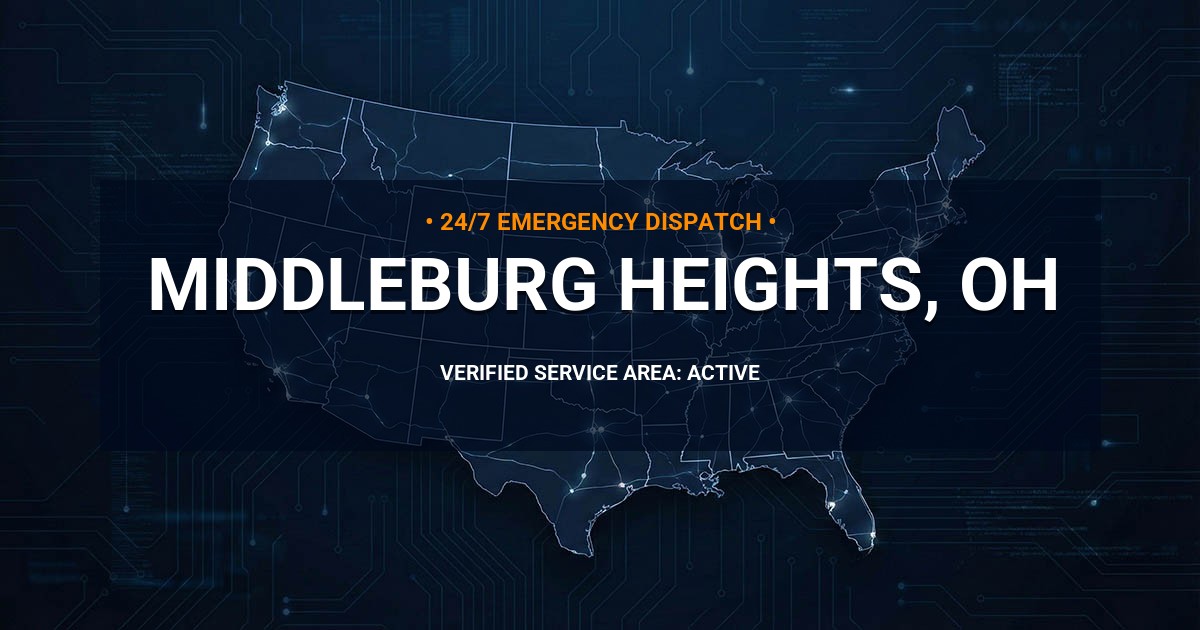 Emergency Plumbing Dispatch Map for Plumbing Services: Middleburg Heights, OH