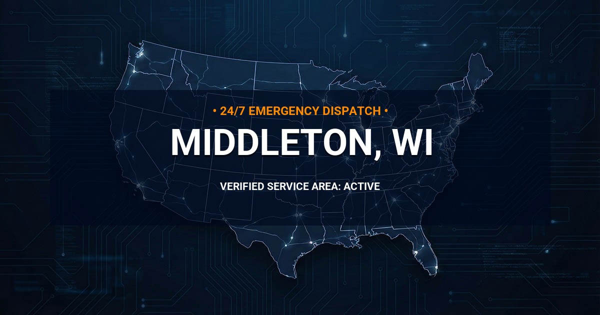 Emergency Plumbing Dispatch Map for Plumbing Services: Middleton, WI