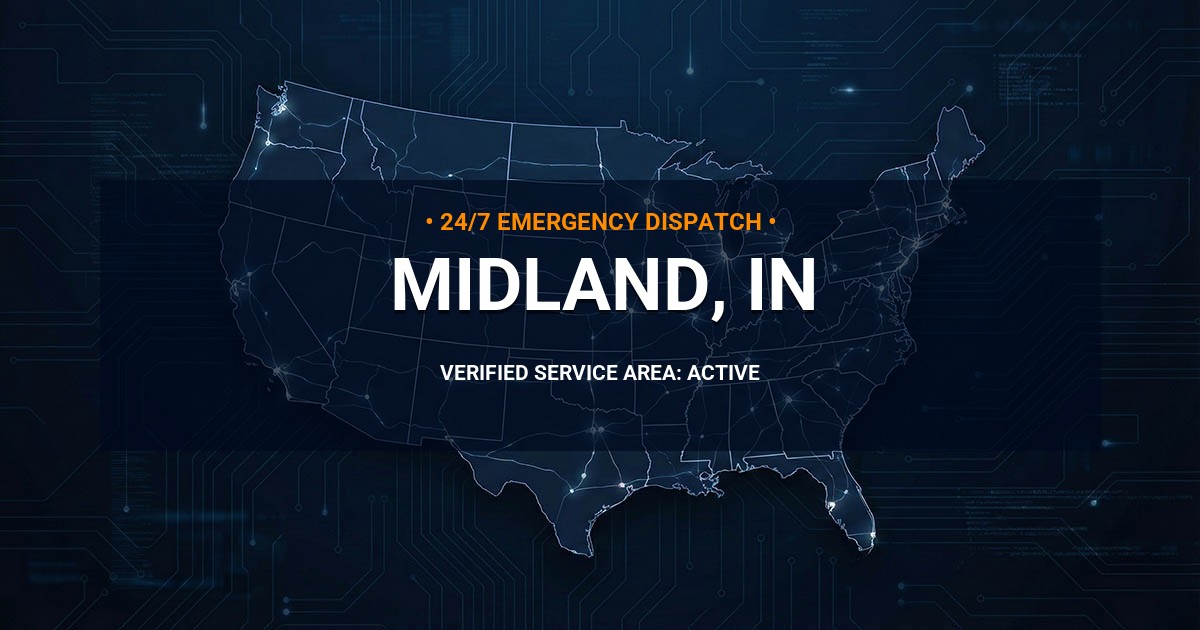 Emergency Plumbing Dispatch Map for Plumbing Services: Midland, IN
