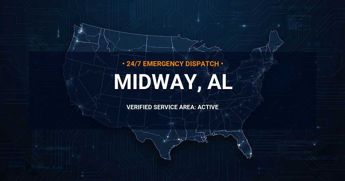 Emergency Plumbing Dispatch Map for Plumbing Services: Midway, AL