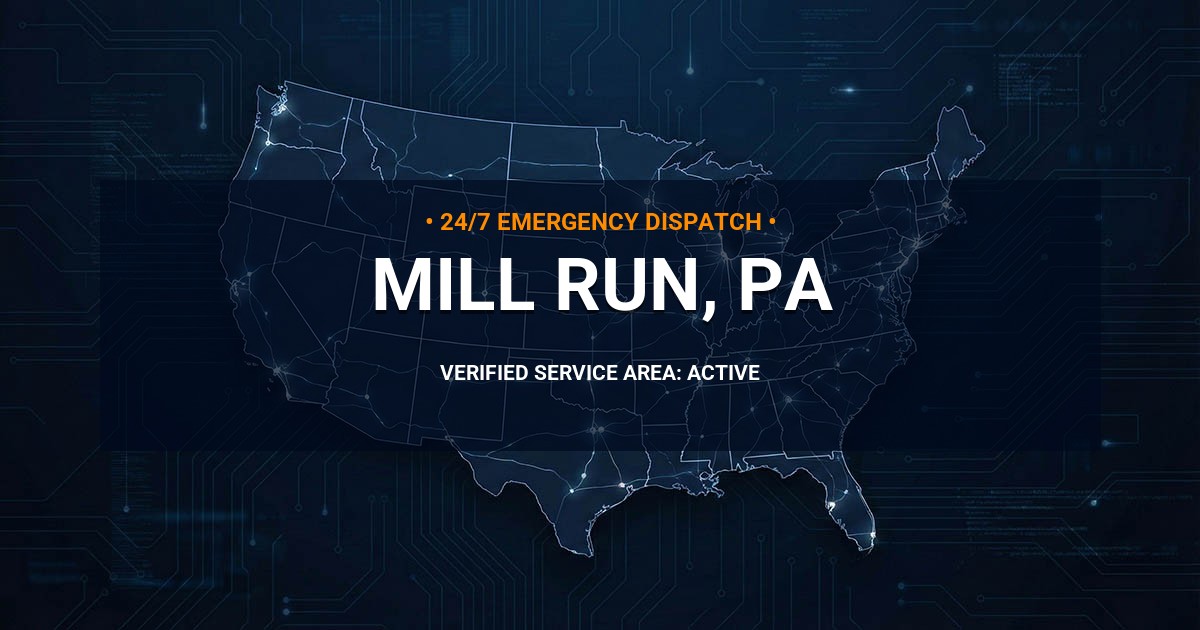 Emergency Plumbing Dispatch Map for Plumbing Services: Mill Run, PA
