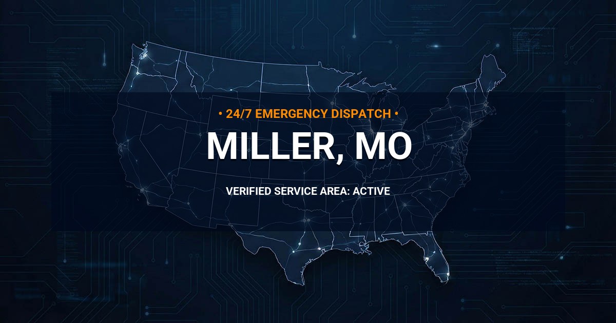 Emergency Plumbing Dispatch Map for Plumbing Services: Miller, MO