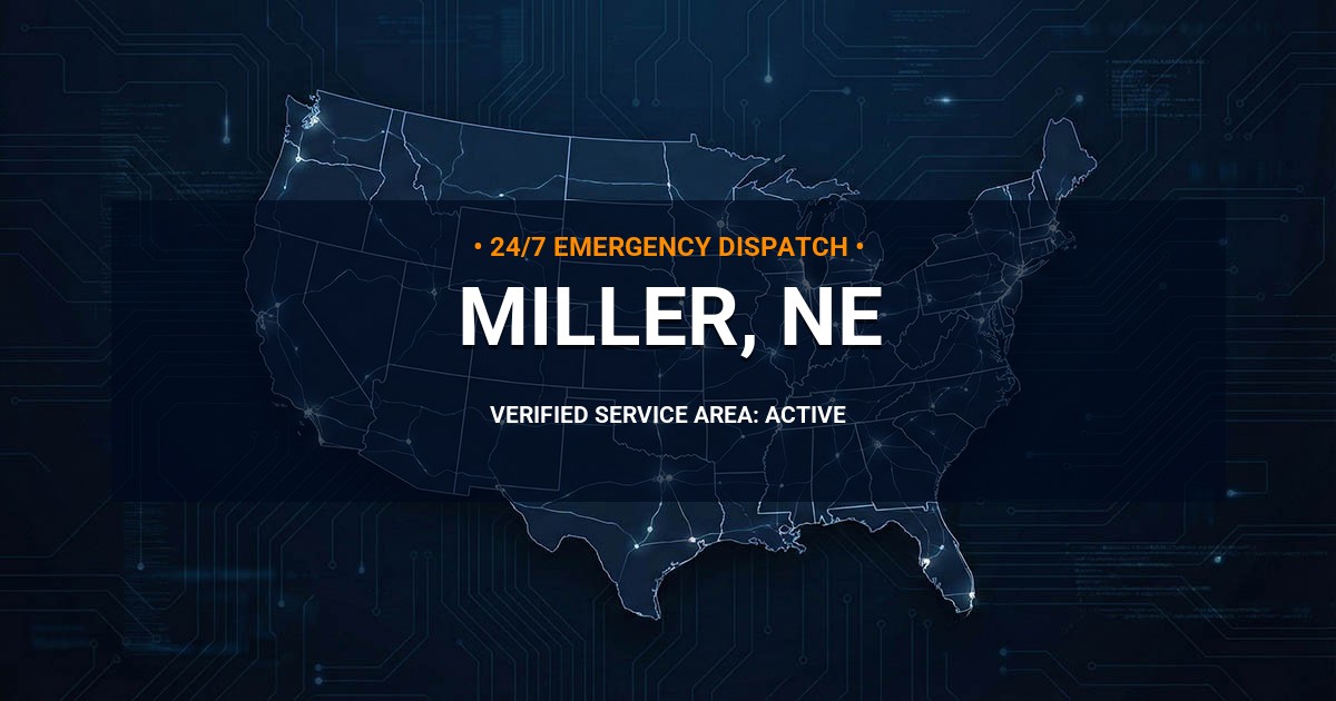 Emergency Plumbing Dispatch Map for Plumbing Services: Miller, NE