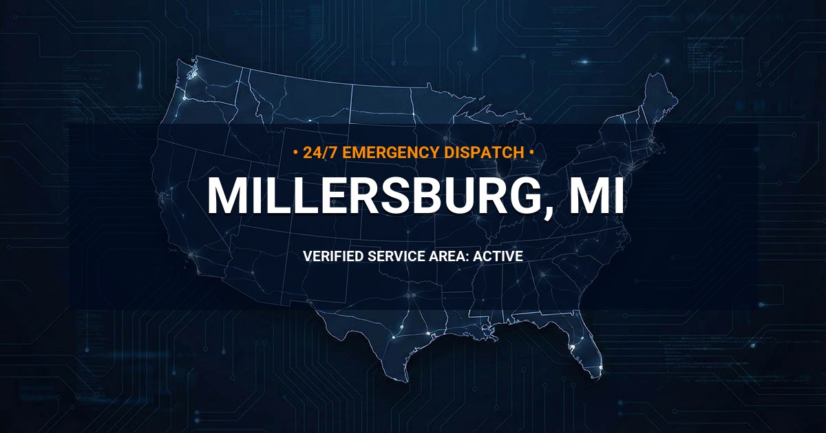 Emergency Plumbing Dispatch Map for Plumbing Services: Millersburg, MI