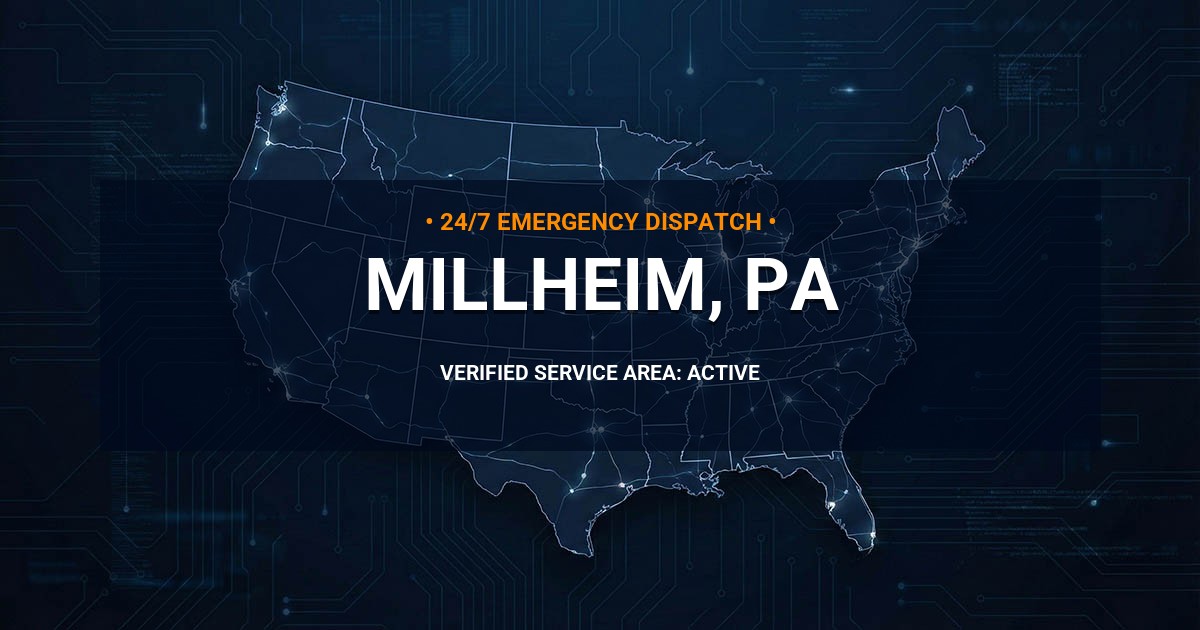 Emergency Plumbing Dispatch Map for Plumbing Services: Millheim, PA