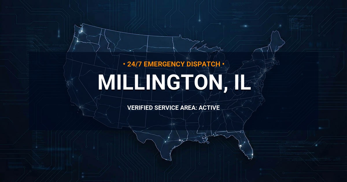 Emergency Plumbing Dispatch Map for Plumbing Services: Millington, IL