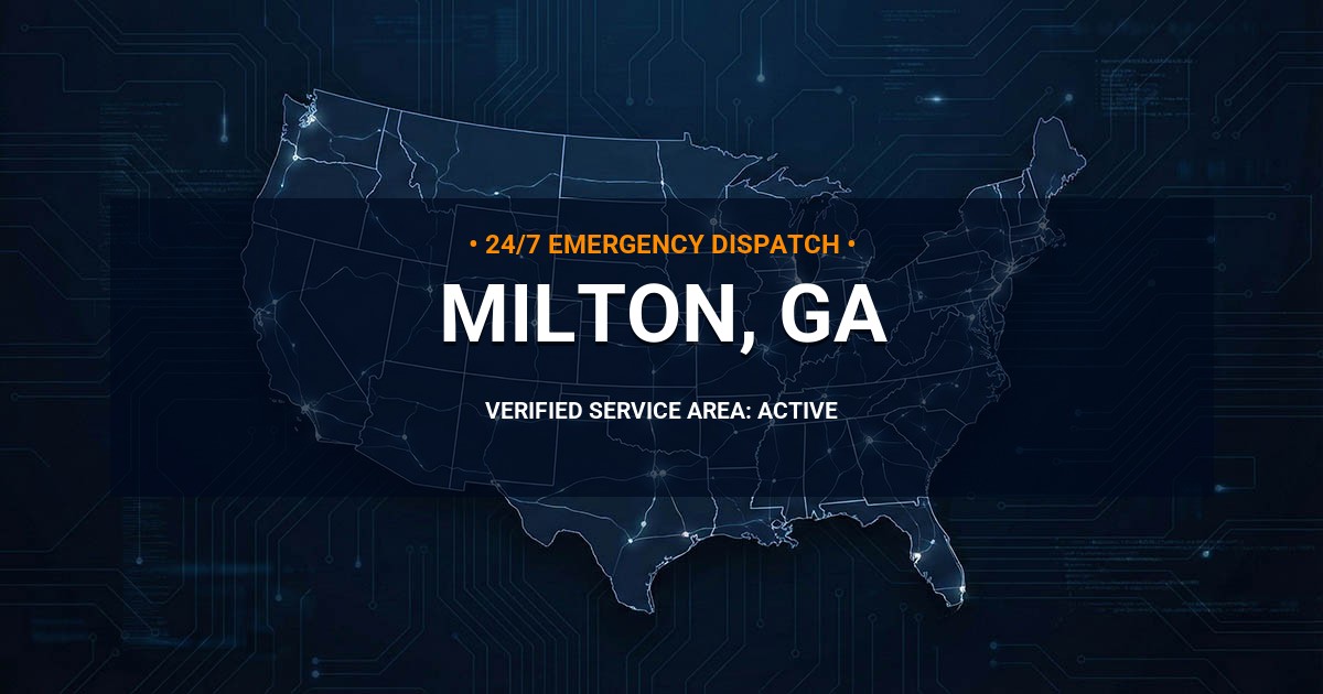 Emergency Plumbing Dispatch Map for Plumbing Services: Milton, GA