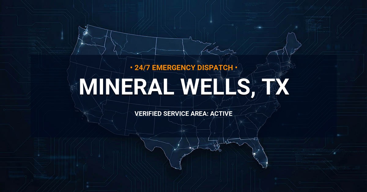 Emergency Plumbing Dispatch Map for Plumbing Services: Mineral Wells, TX