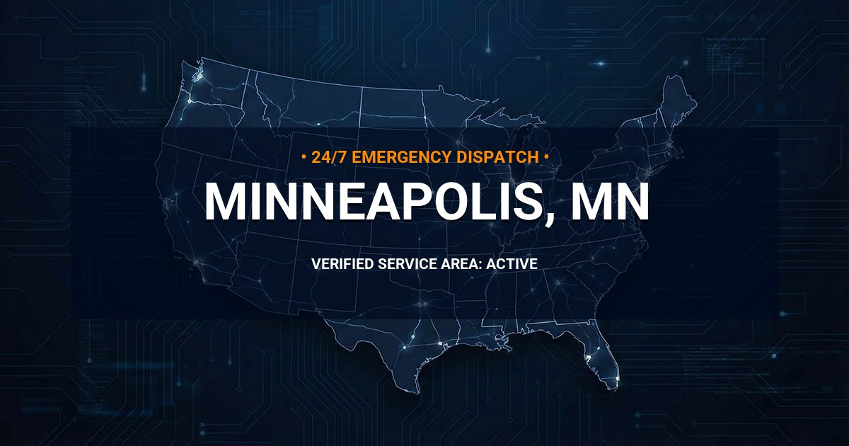 Emergency Plumbing Dispatch Map for Plumbing Services: Minneapolis, MN
