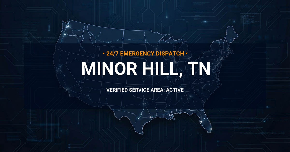 Emergency Plumbing Dispatch Map for Plumbing Services: Minor Hill, TN