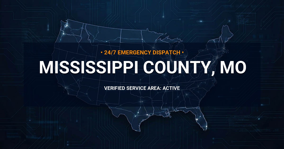 Emergency Plumbing Dispatch Map for Mississippi County Plumbing Logistics