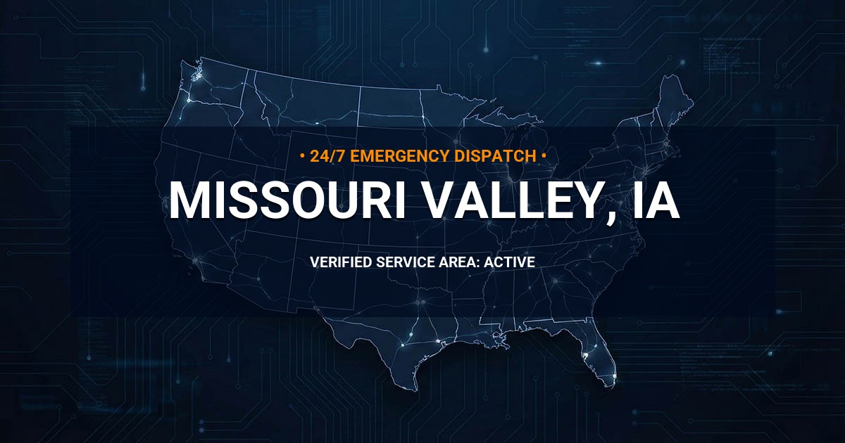 Emergency Plumbing Dispatch Map for Plumbing Services: Missouri Valley, IA