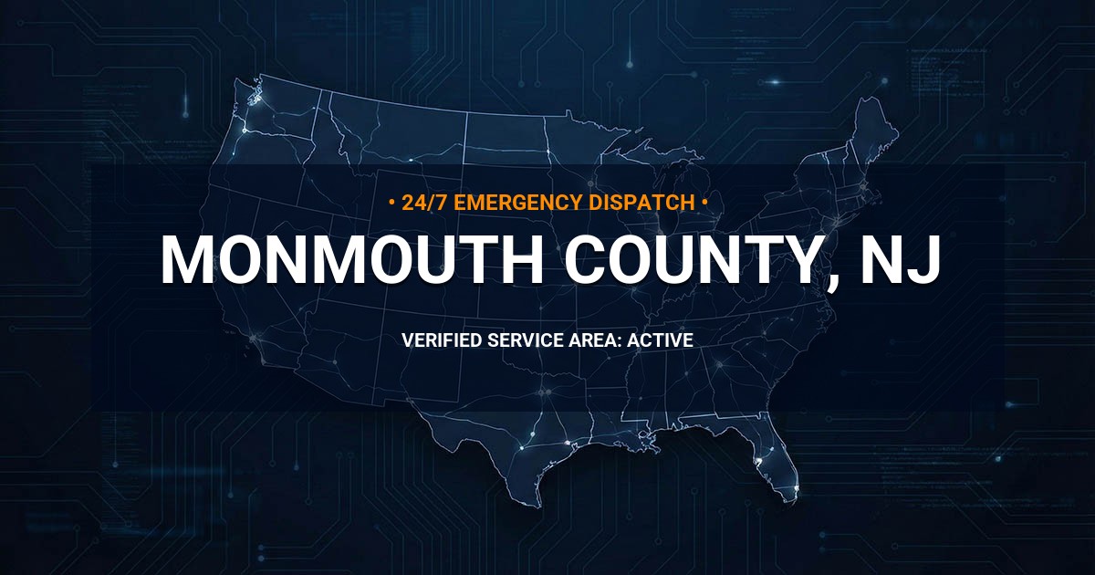 Emergency Plumbing Dispatch Map for Monmouth County Plumbing Logistics