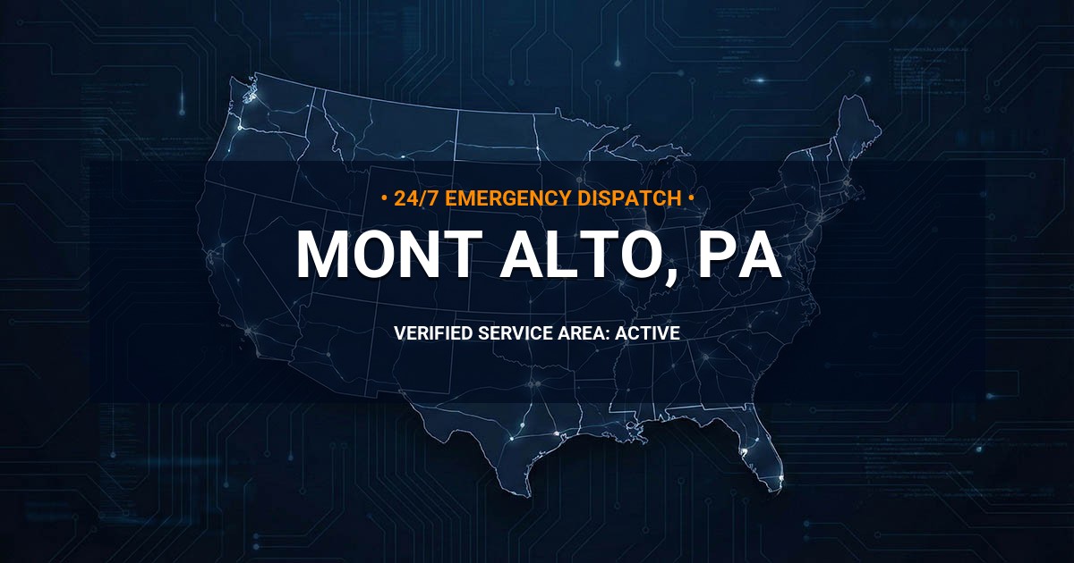 Emergency Plumbing Dispatch Map for Plumbing Services: Mont Alto, PA