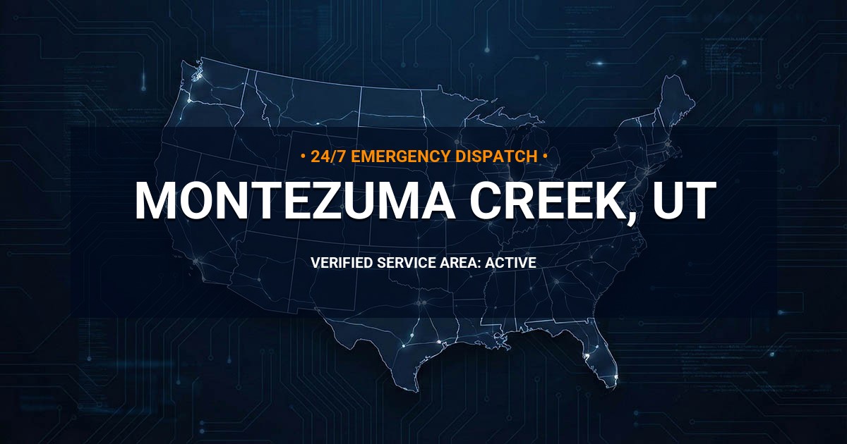 Emergency Plumbing Dispatch Map for Plumbing Services: Montezuma Creek, UT