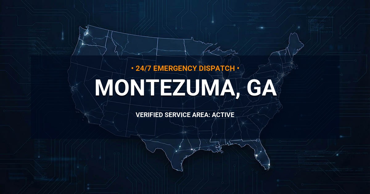 Emergency Plumbing Dispatch Map for Plumbing Services: Montezuma, GA