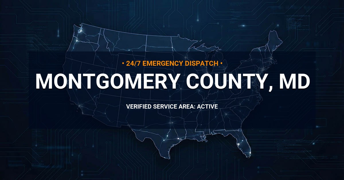 Emergency Plumbing Dispatch Map for Montgomery County Plumbing Logistics